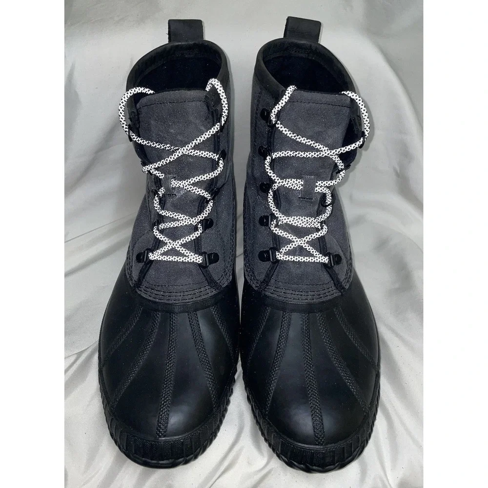 Sorel Mens Waterproof Boots Major Black NM2605-010 US 13 Rubber Lace Up Boots